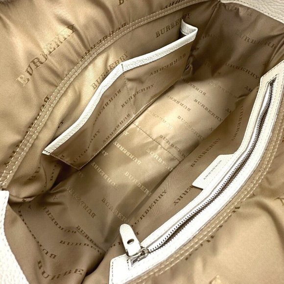 BURBERRY check Mini Duffle Bag Bag Hand Bag Nylon Beige - Picture 12 of 14